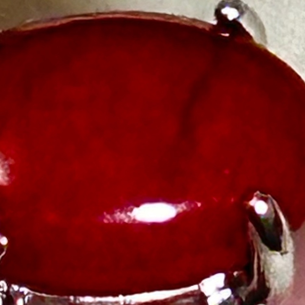Stainless steel ring w/oval Red Crackle Quartz stone - NWOT - Picture 8 of 15